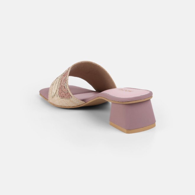 Mochi Women Peach Ethnic Slip Ons (SKU: 40-481-80-36)
