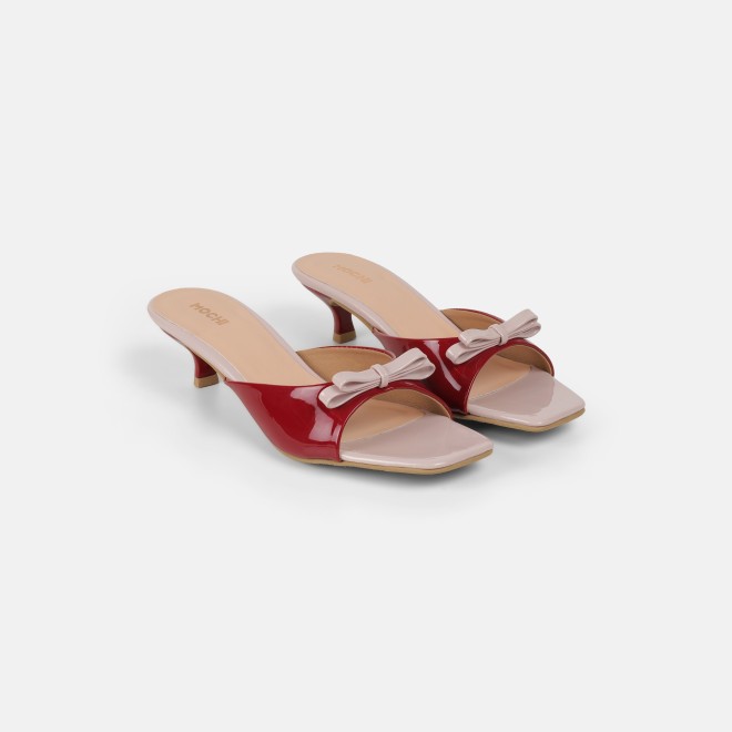 Mochi Women Maroon Casual Slip Ons (SKU: 40-485-44-36)