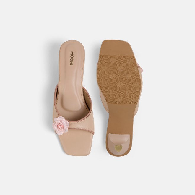 Mochi Women Beige Casual Slip Ons (SKU: 40-489-20-37)