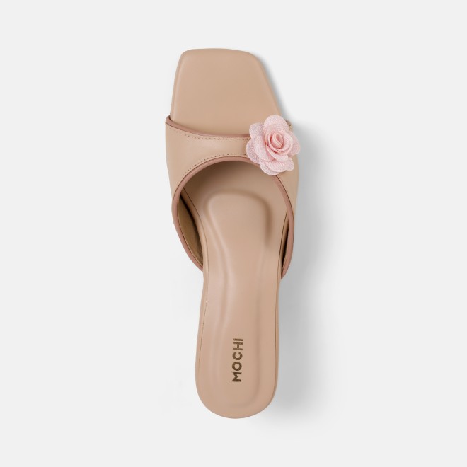 Mochi Women Beige Casual Slip Ons (SKU: 40-489-20-37)