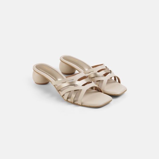 Mochi Women Beige Casual Slip Ons (SKU: 40-491-20-37)