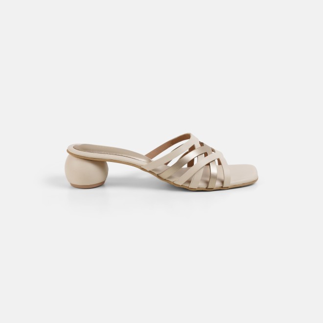 Mochi Women Beige Casual Slip Ons (SKU: 40-491-20-37)