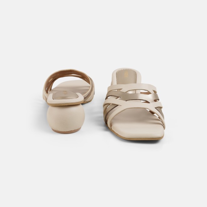 Mochi Women Beige Casual Slip Ons (SKU: 40-491-20-37)
