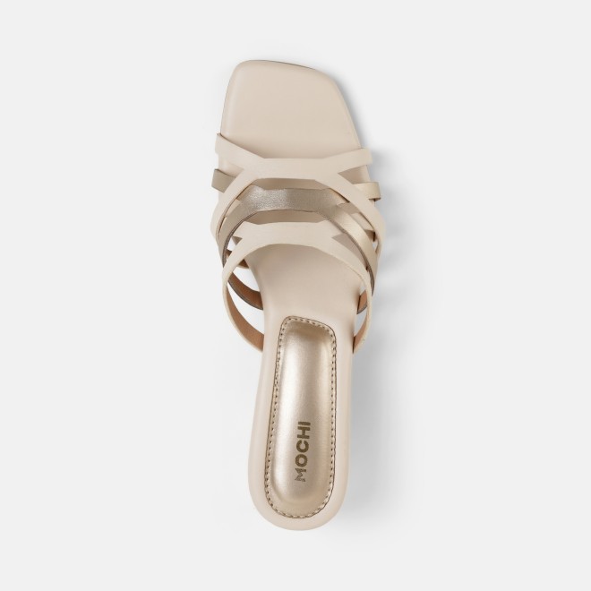 Mochi Women Beige Casual Slip Ons (SKU: 40-491-20-37)