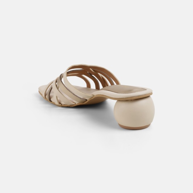 Mochi Women Beige Casual Slip Ons (SKU: 40-491-20-37)