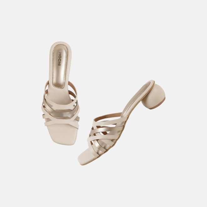 Mochi Women Beige Casual Slip Ons (SKU: 40-491-20-37)