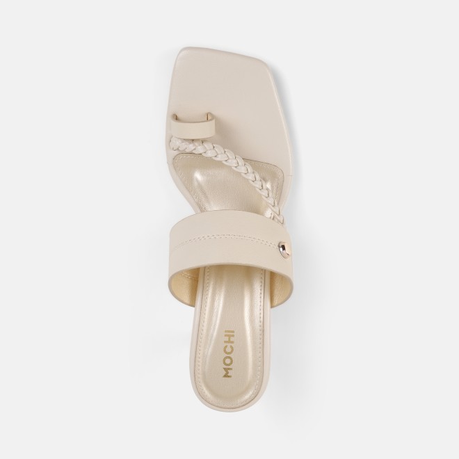 Mochi Women Beige Casual Slip Ons (SKU: 40-497-20-37)
