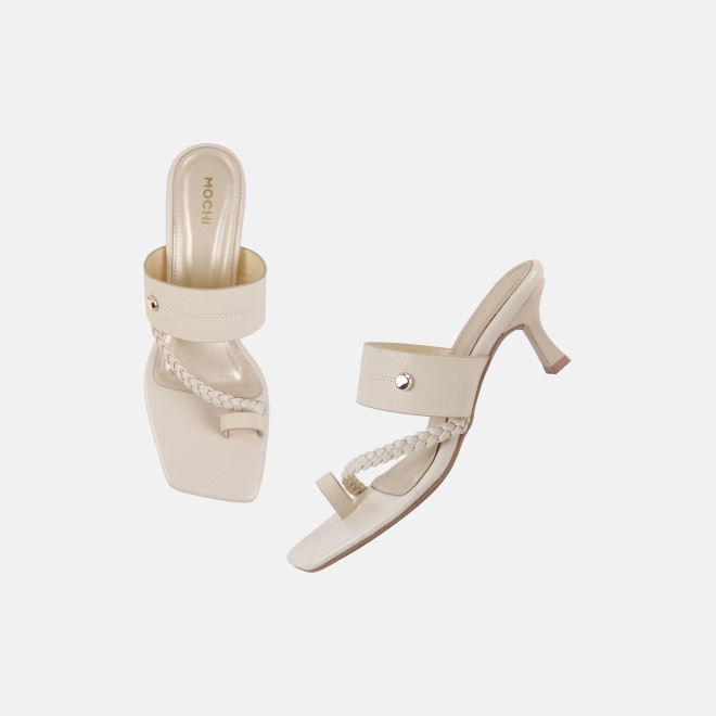 Mochi Women Beige Casual Slip Ons (SKU: 40-497-20-37)