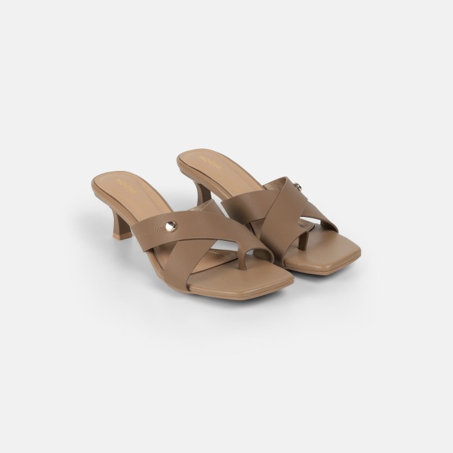 Mochi Women Beige Casual Slip Ons (SKU: 40-498-20-36)