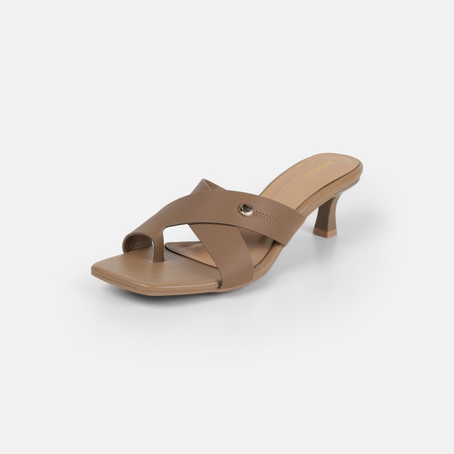 Mochi Women Beige Casual Slip Ons (SKU: 40-498-20-36)