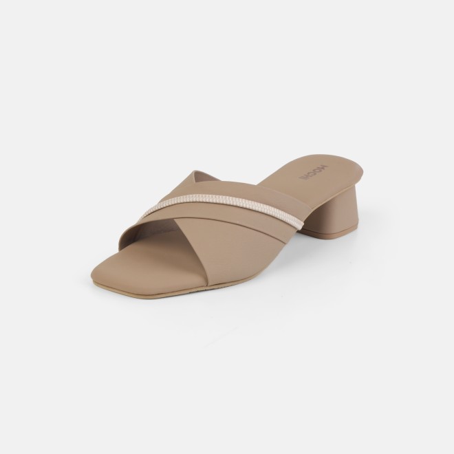 Mochi Women Beige Casual Slip Ons (SKU: 40-501-20-36)