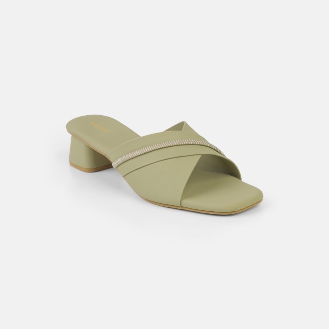 Mochi Women Green Casual Slip Ons (SKU: 40-501-21-36)