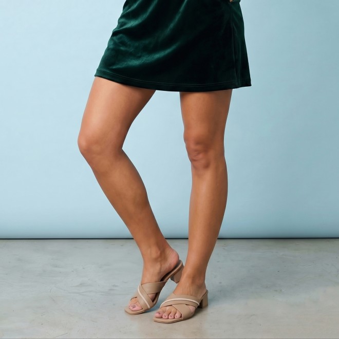 Mochi Women Beige Casual Slip Ons (SKU: 40-501-20-36)
