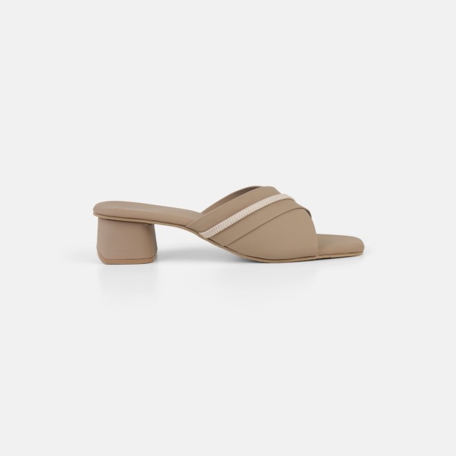 Mochi Women Beige Casual Slip Ons (SKU: 40-501-20-36)