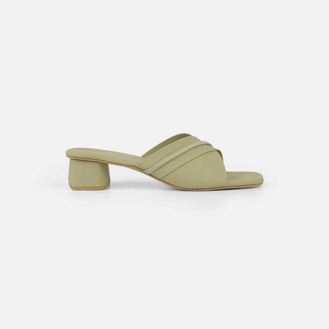 Mochi Women Green Casual Slip Ons (SKU: 40-501-21-36)