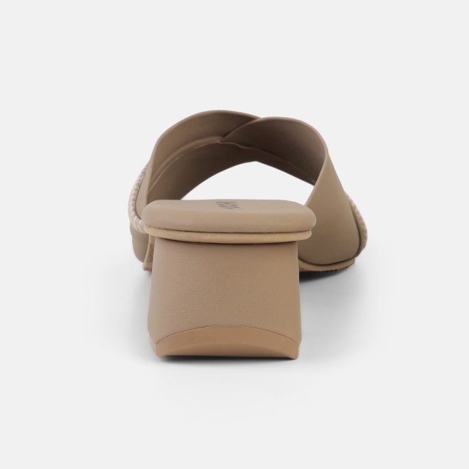 Mochi Women Beige Casual Slip Ons (SKU: 40-501-20-36)