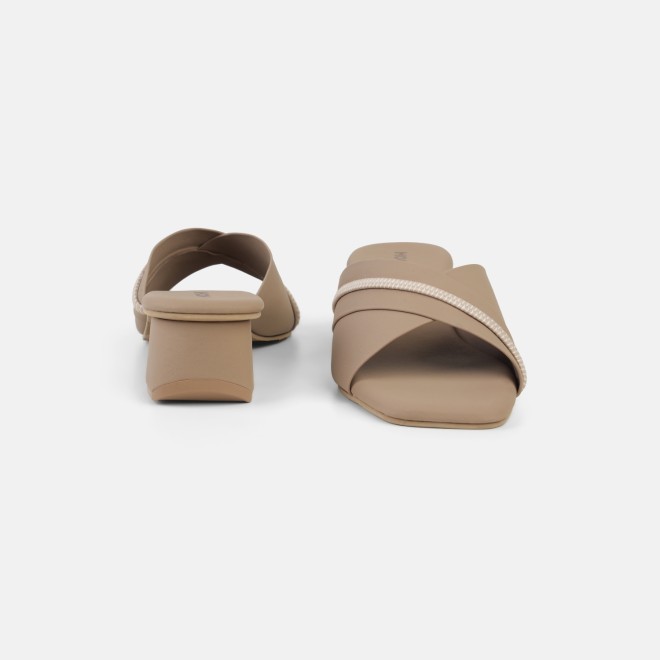Mochi Women Beige Casual Slip Ons (SKU: 40-501-20-36)