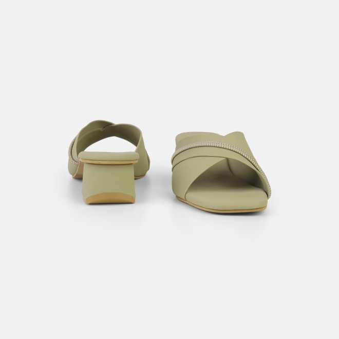 Mochi Women Green Casual Slip Ons (SKU: 40-501-21-36)