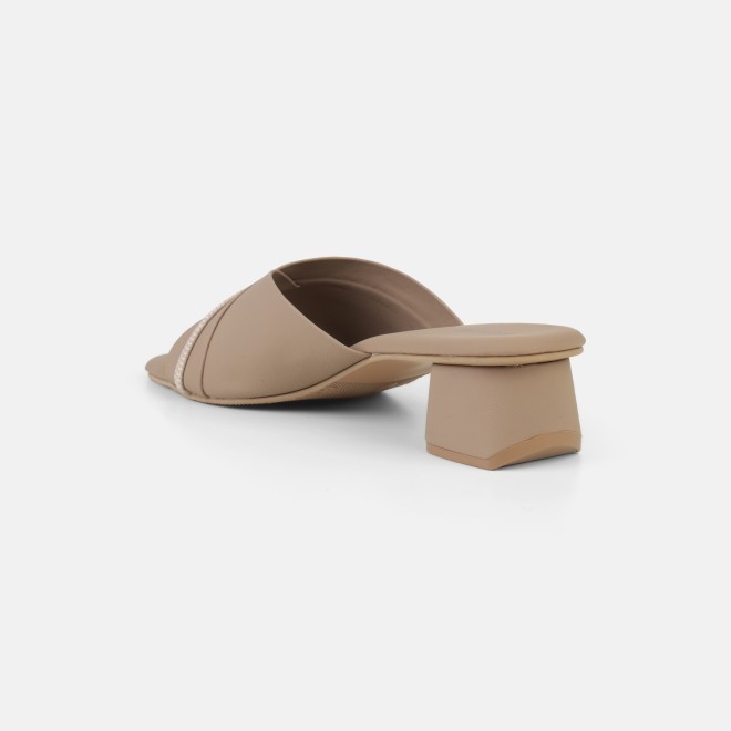 Mochi Women Beige Casual Slip Ons (SKU: 40-501-20-36)