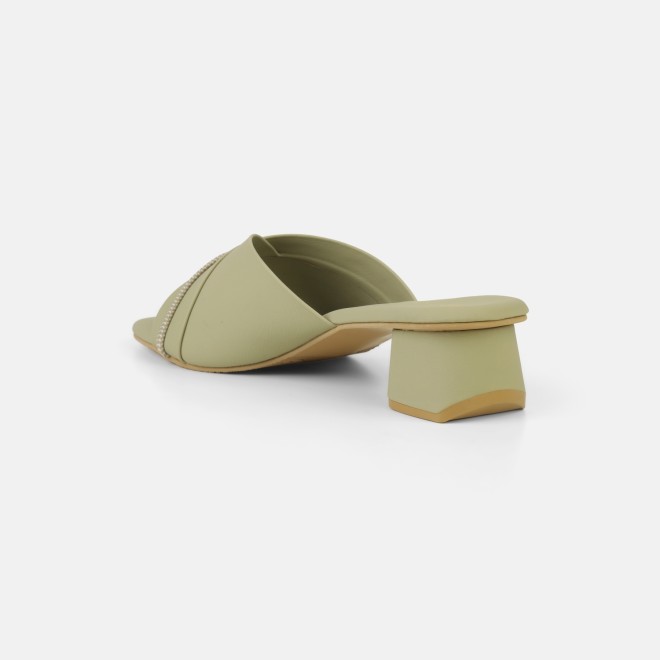 Mochi Women Green Casual Slip Ons (SKU: 40-501-21-36)