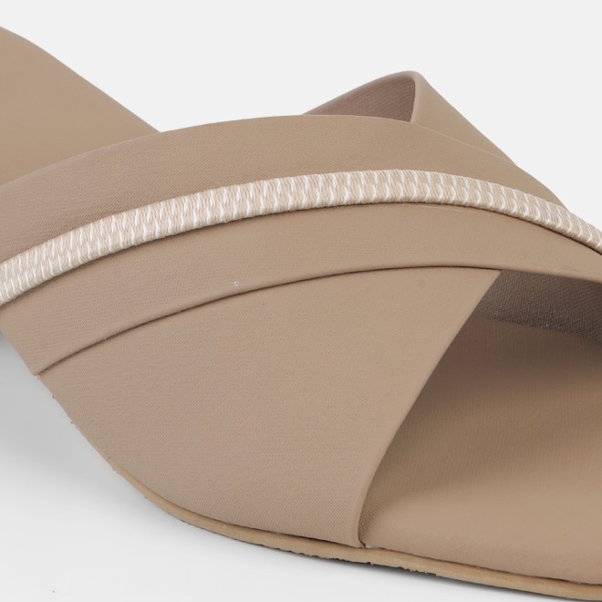 Mochi Women Beige Casual Slip Ons (SKU: 40-501-20-36)