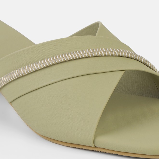 Mochi Women Green Casual Slip Ons (SKU: 40-501-21-36)
