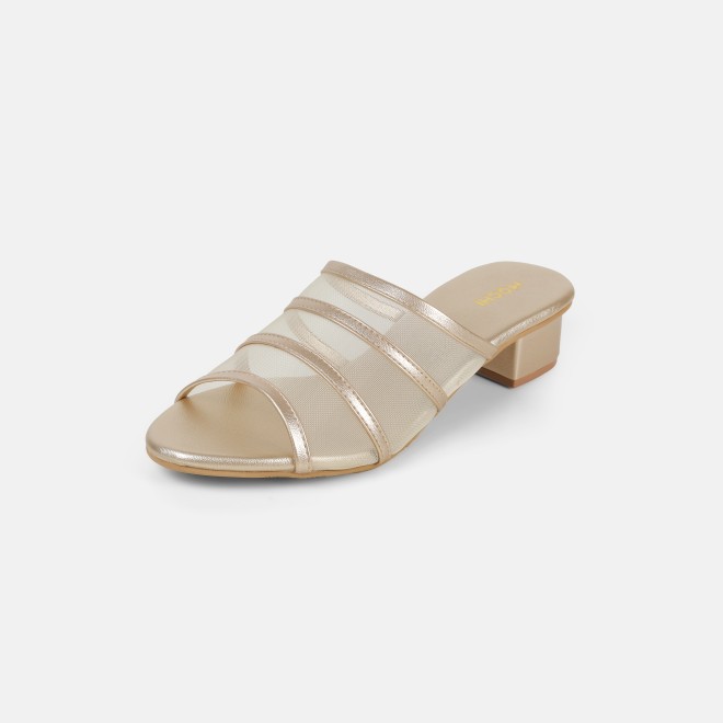 Mochi Women Gold Casual Slip Ons (SKU: 40-502-15-36)