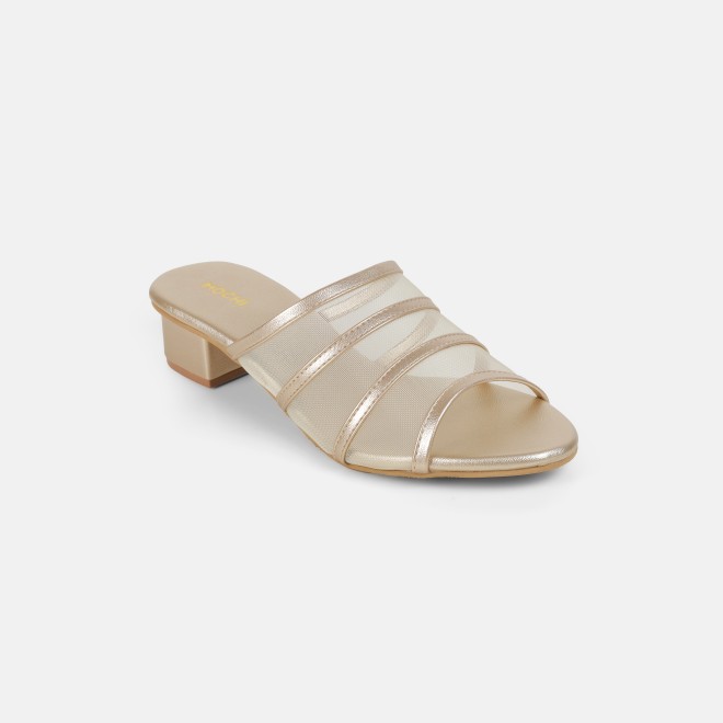 Mochi Women Gold Casual Slip Ons (SKU: 40-502-15-36)