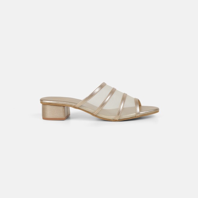 Mochi Women Gold Casual Slip Ons (SKU: 40-502-15-36)