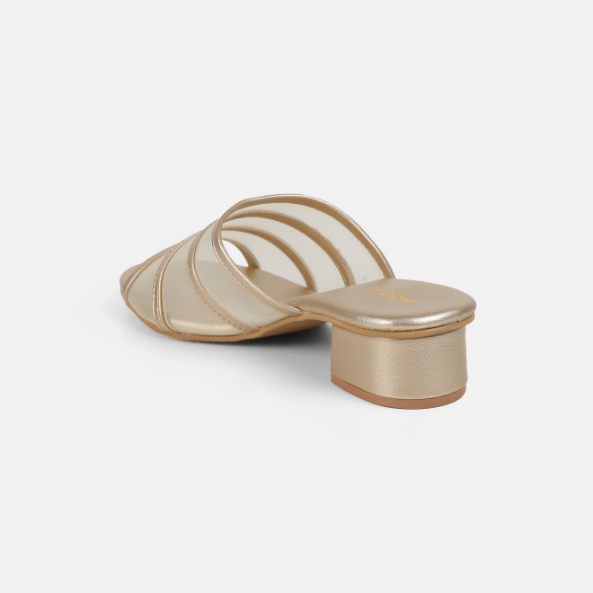 Mochi Women Gold Casual Slip Ons (SKU: 40-502-15-36)