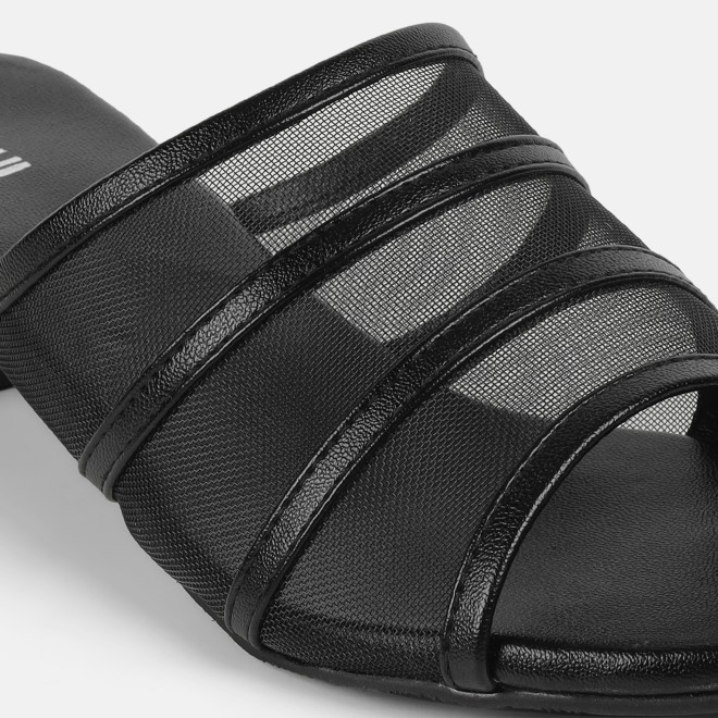 Mochi Women Black Casual Slip Ons (SKU: 40-502-11-36)