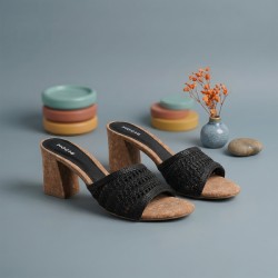 Mochi Women Black Casual Slip Ons