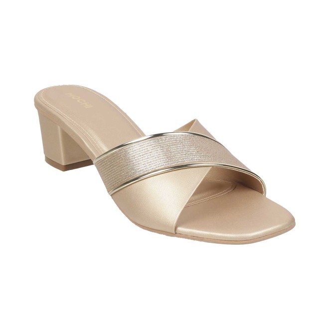 Mochi Women Gold Casual Sandals (SKU: 40-53-15-36)