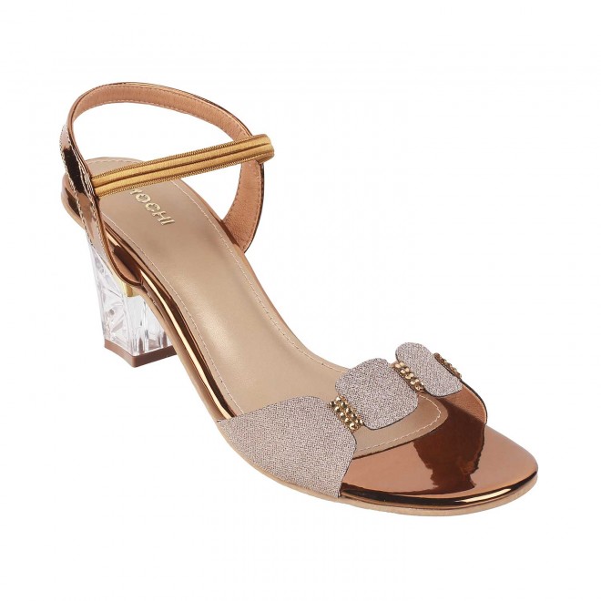 Mochi Women Antique-Gold Party Sandals (SKU: 40-55-28-36)