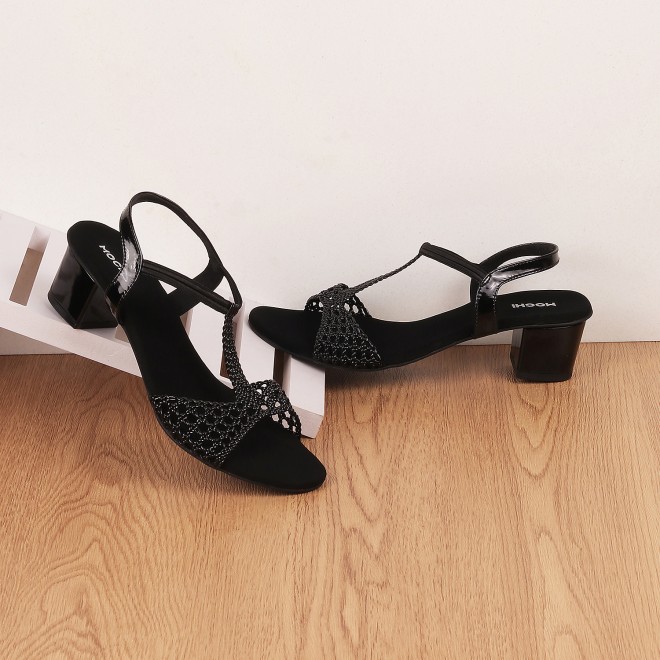 Mochi Women Black Casual Sandals