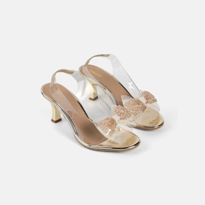 Mochi Women Gold Party Sandals (SKU: 40-800297-15-36)