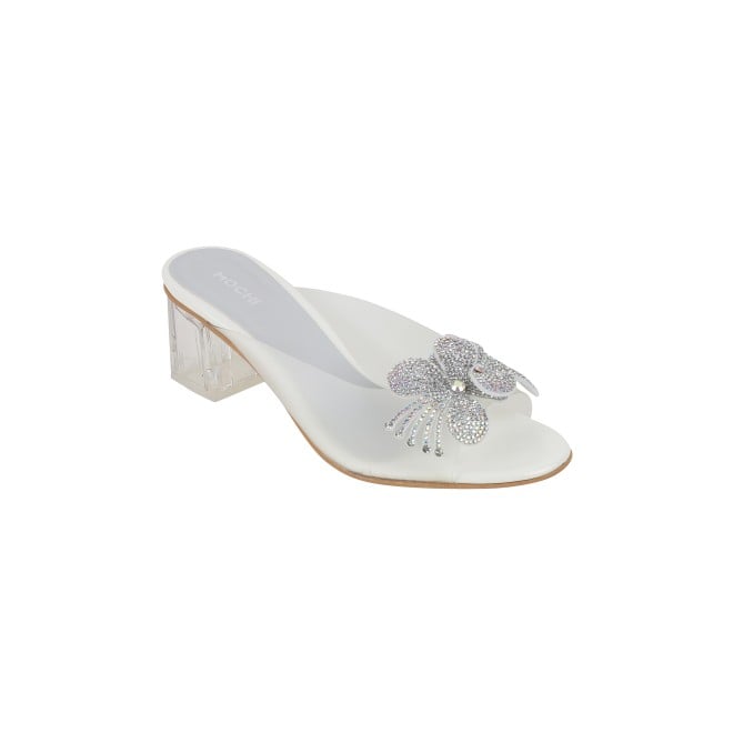 Mochi Women White Party Slip Ons (SKU: 40-800307-16-36)