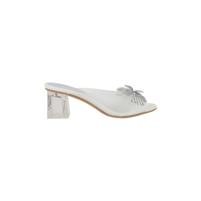 Mochi Women White Party Slip Ons (SKU: 40-800307-16-36)