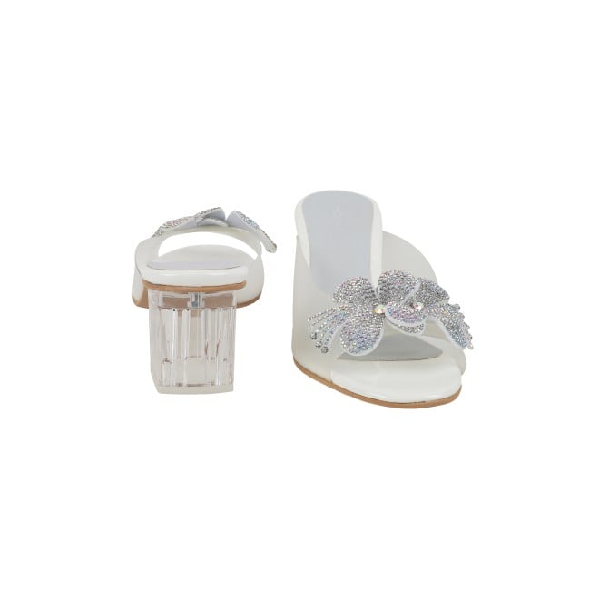 Mochi Women White Party Slip Ons (SKU: 40-800307-16-36)