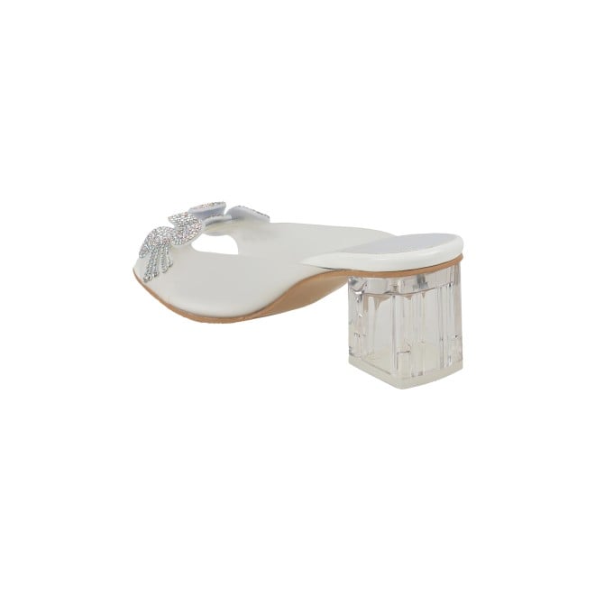 Mochi Women White Party Slip Ons (SKU: 40-800307-16-36)