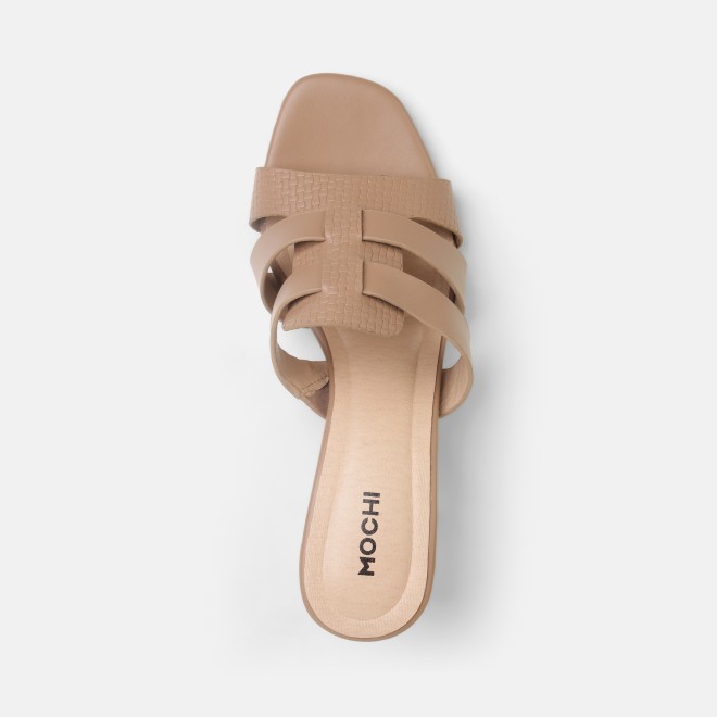 Mochi Women Tan Casual Slip Ons (SKU: 40-800311-23-36)