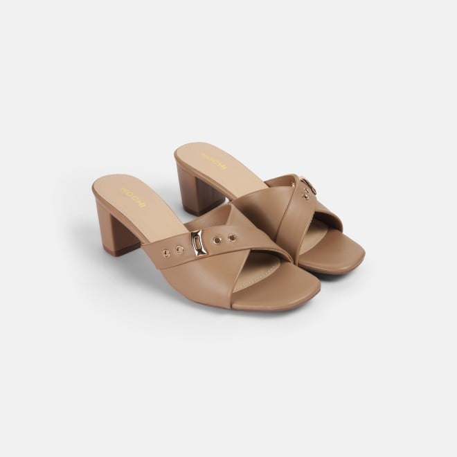 Mochi Women Tan Casual Slip Ons (SKU: 40-800341-23-36)