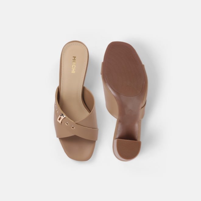 Mochi Women Tan Casual Slip Ons (SKU: 40-800341-23-36)