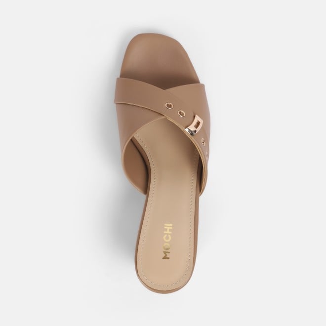 Mochi Women Tan Casual Slip Ons (SKU: 40-800341-23-36)