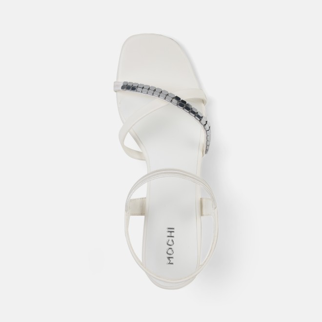 Mochi Women White Party Sandals (SKU: 40-802442-16-36)