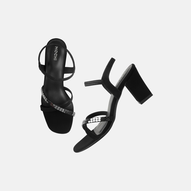 Mochi Women Black Party Sandals (SKU: 40-802442-11-36)