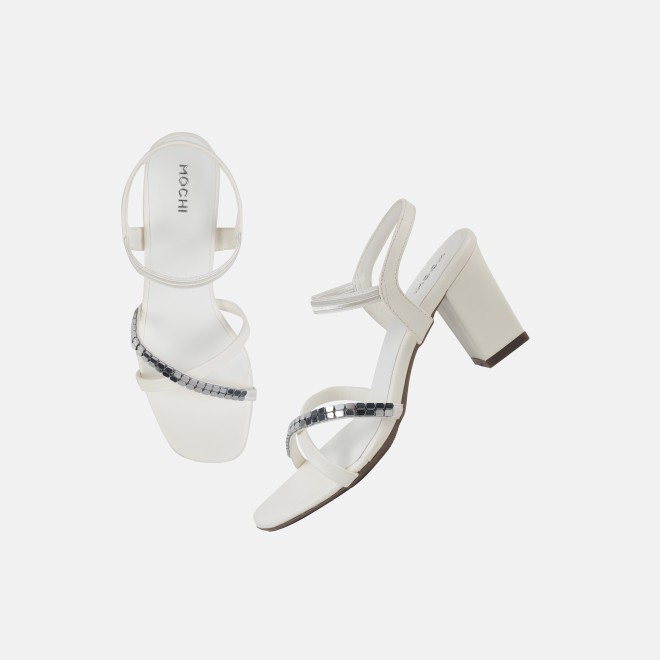 Mochi Women White Party Sandals (SKU: 40-802442-16-36)