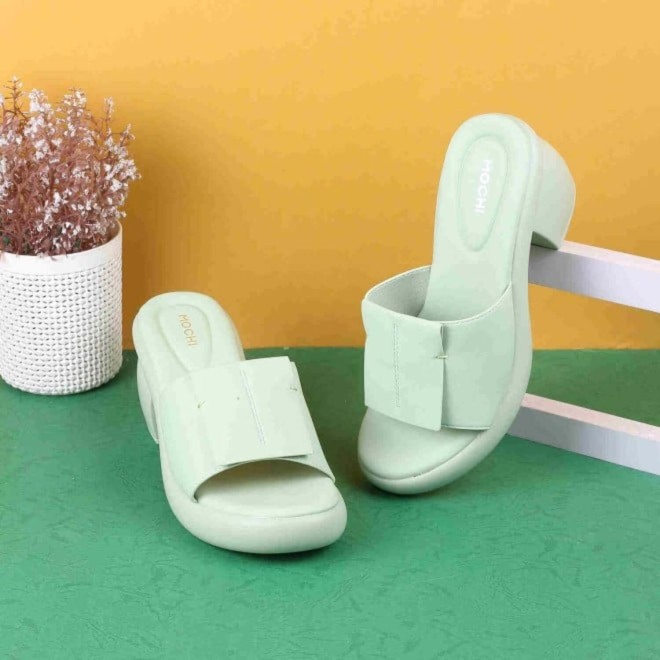 Women Green Casual Mules
