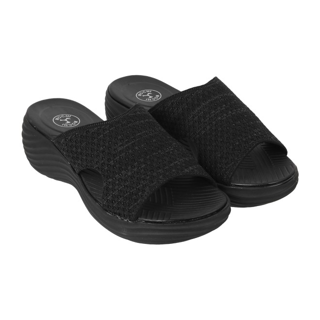 Mochi Women Black Casual Slip Ons