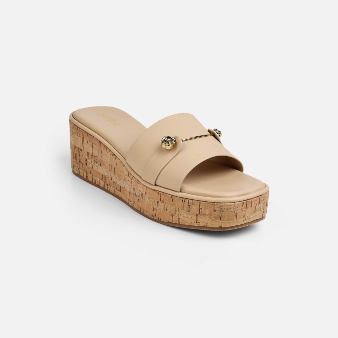 Mochi Women Beige Casual Slip Ons (SKU: 41-188-20-37)